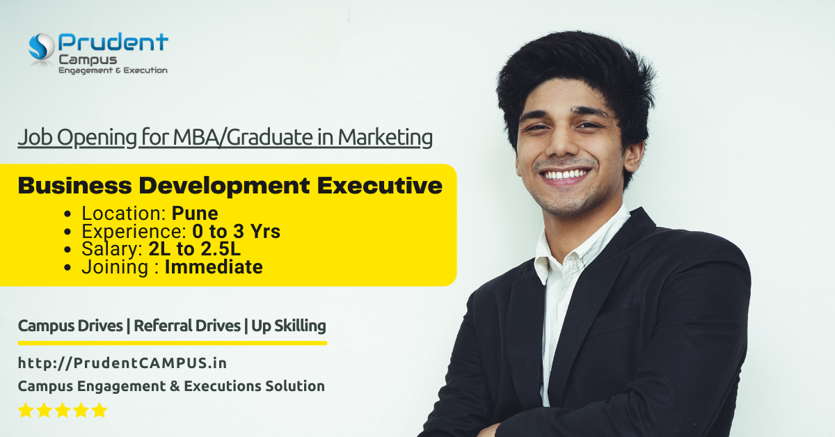 Job Opening for MBA/Graduate in Marketing