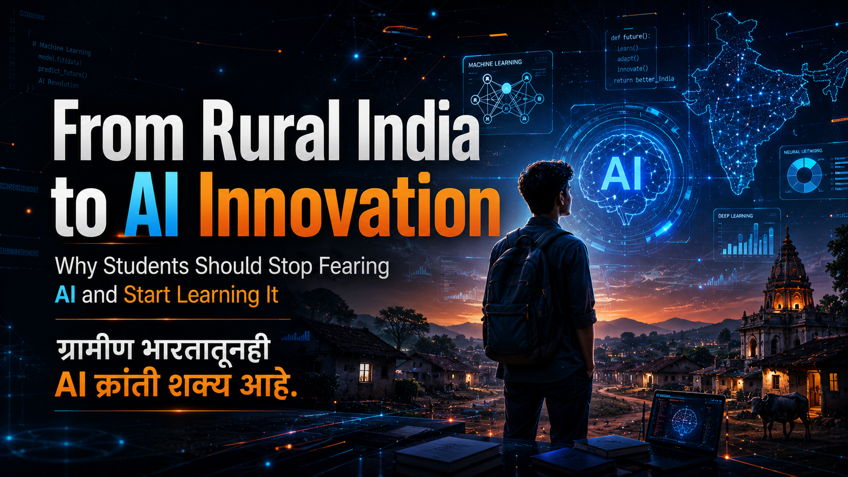 AI training in Aurangabad – Rural students learning AI and Full Stack Development at PrudentCampus in Maharashtra